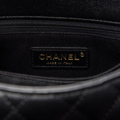 Chanel Caviar Lizard Embossed Quilted Mini Coco Handle Flap Black 7 of 9