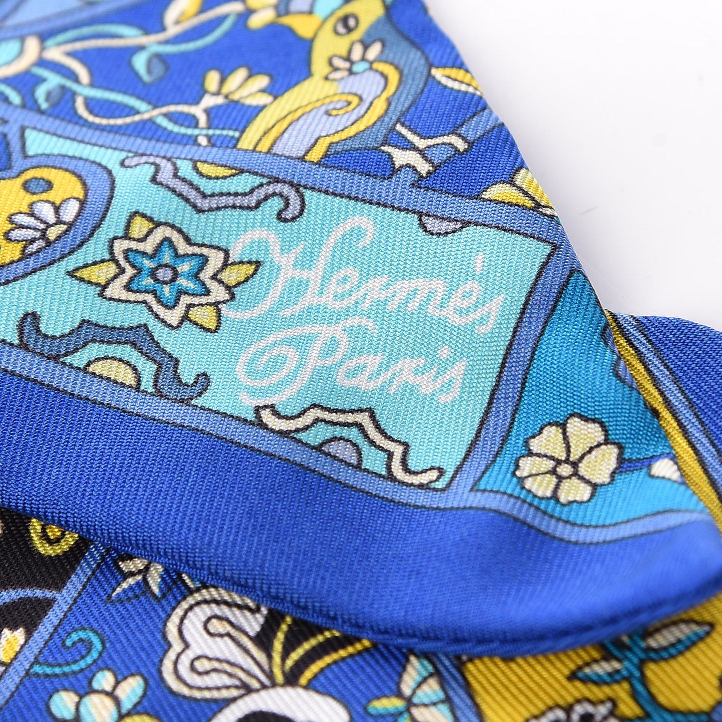 Silk Au Pays Des Oiseaux Fleurs Twilly Bleu Dur Jaune Vif Turquoise
