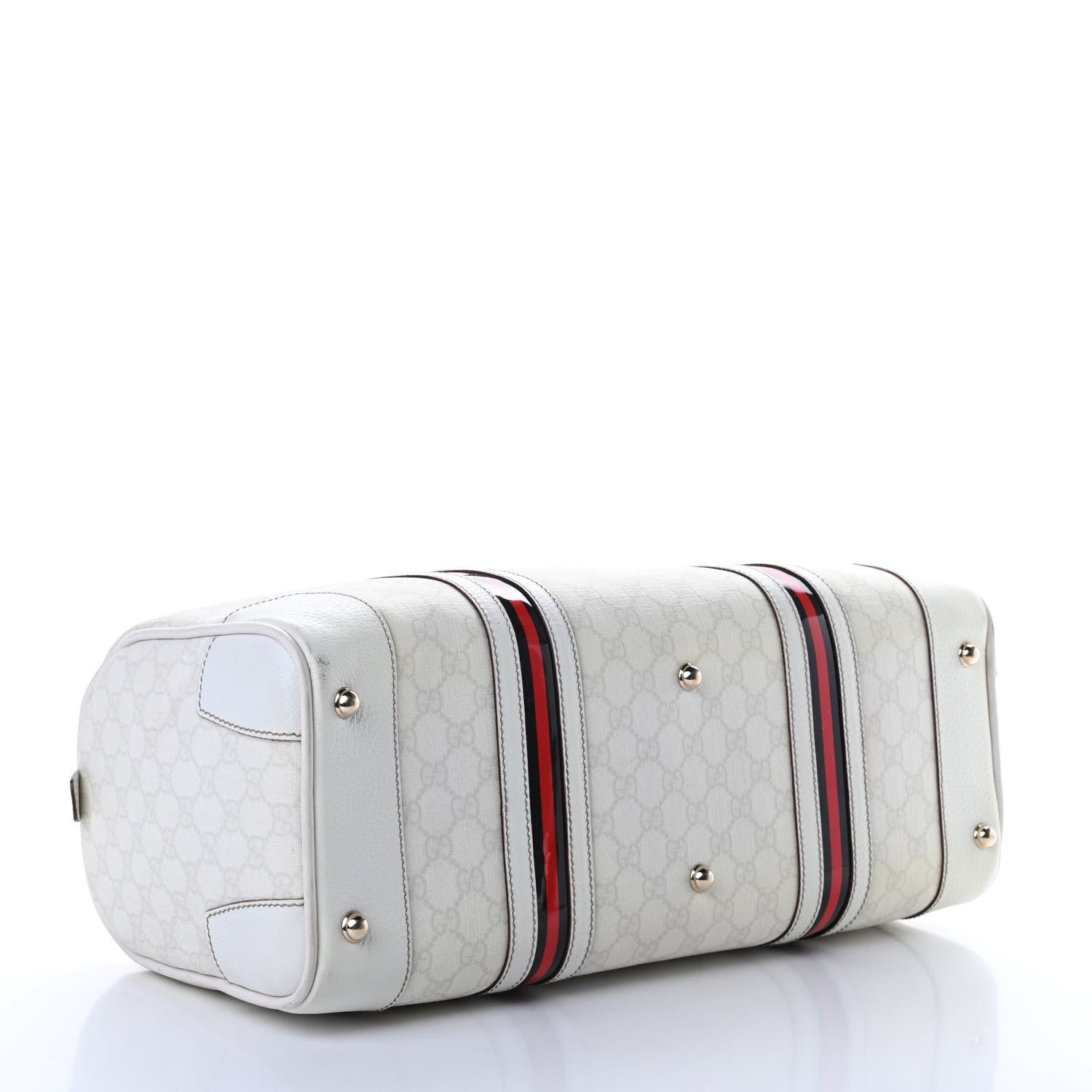 Gucci GG Plus Monogram Web Large Carry On Duffle Bag White 4 of 18