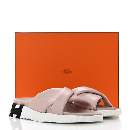 Hermes Nappa Womens Infra Sandals 40 Rose Porcelaine 9 of 9