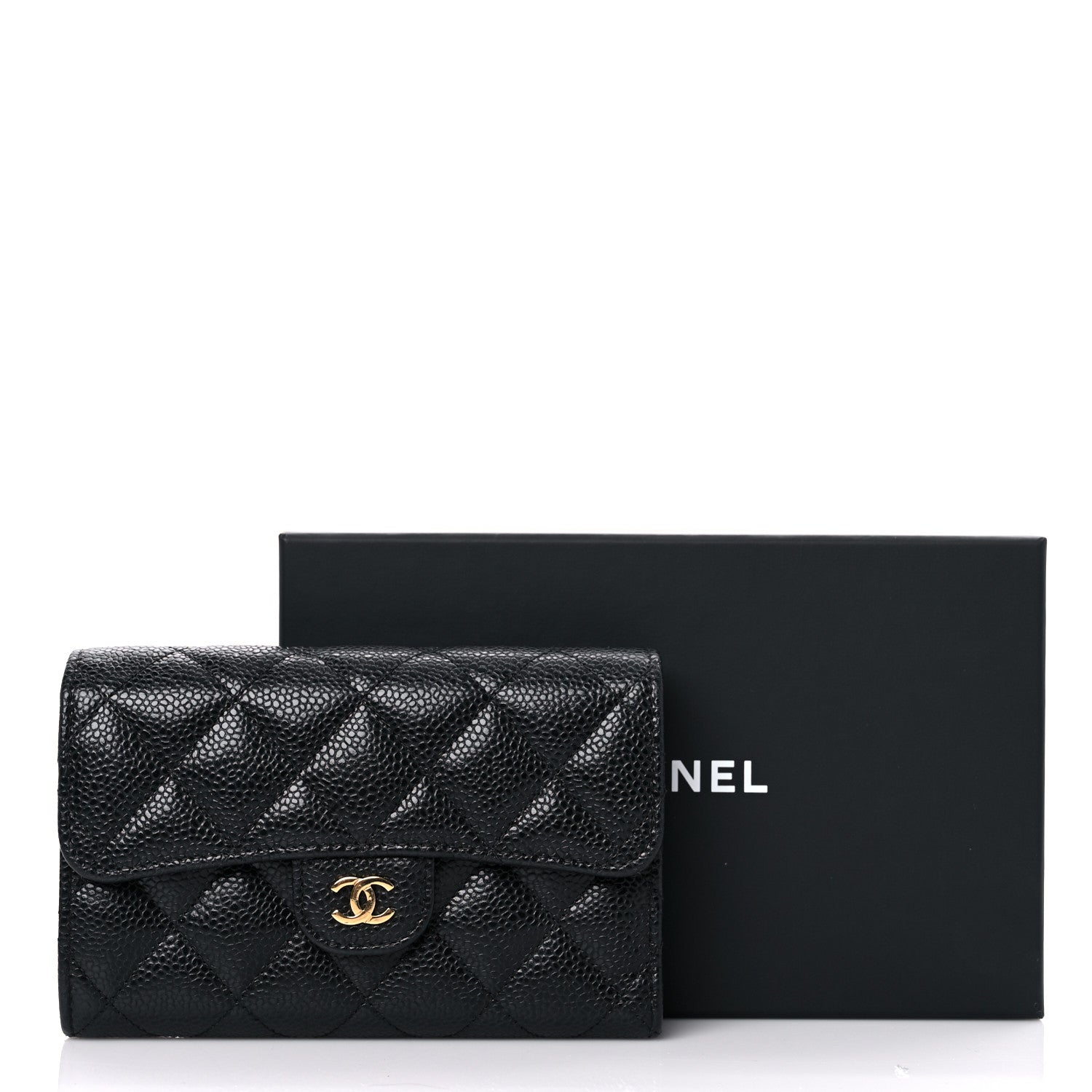 Chanel Caviar Quilted Medium Flap Wallet Black 12 of 12