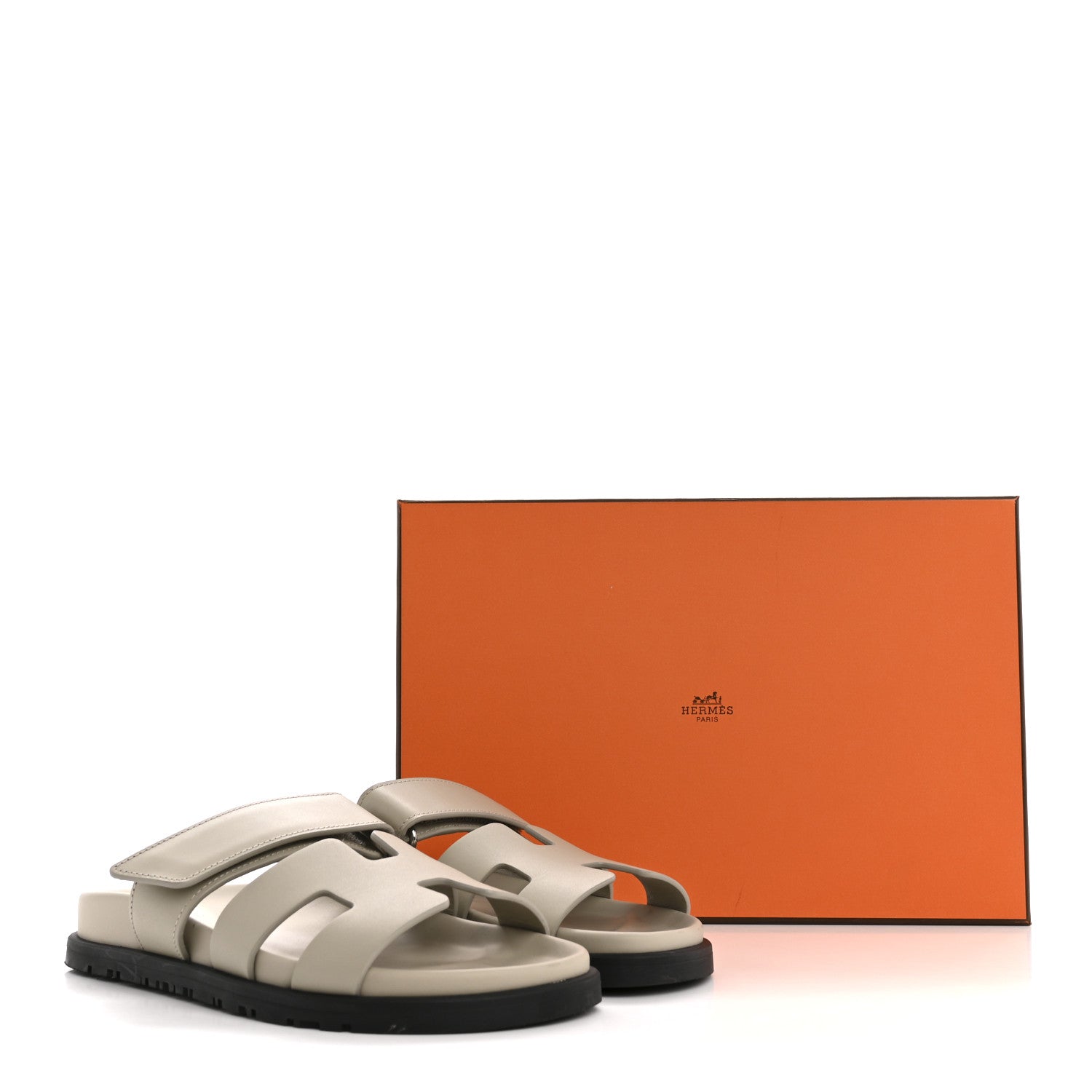 Hermes Calfskin Womens Chypre Sandals 35 Beige Mastic 12 of 12
