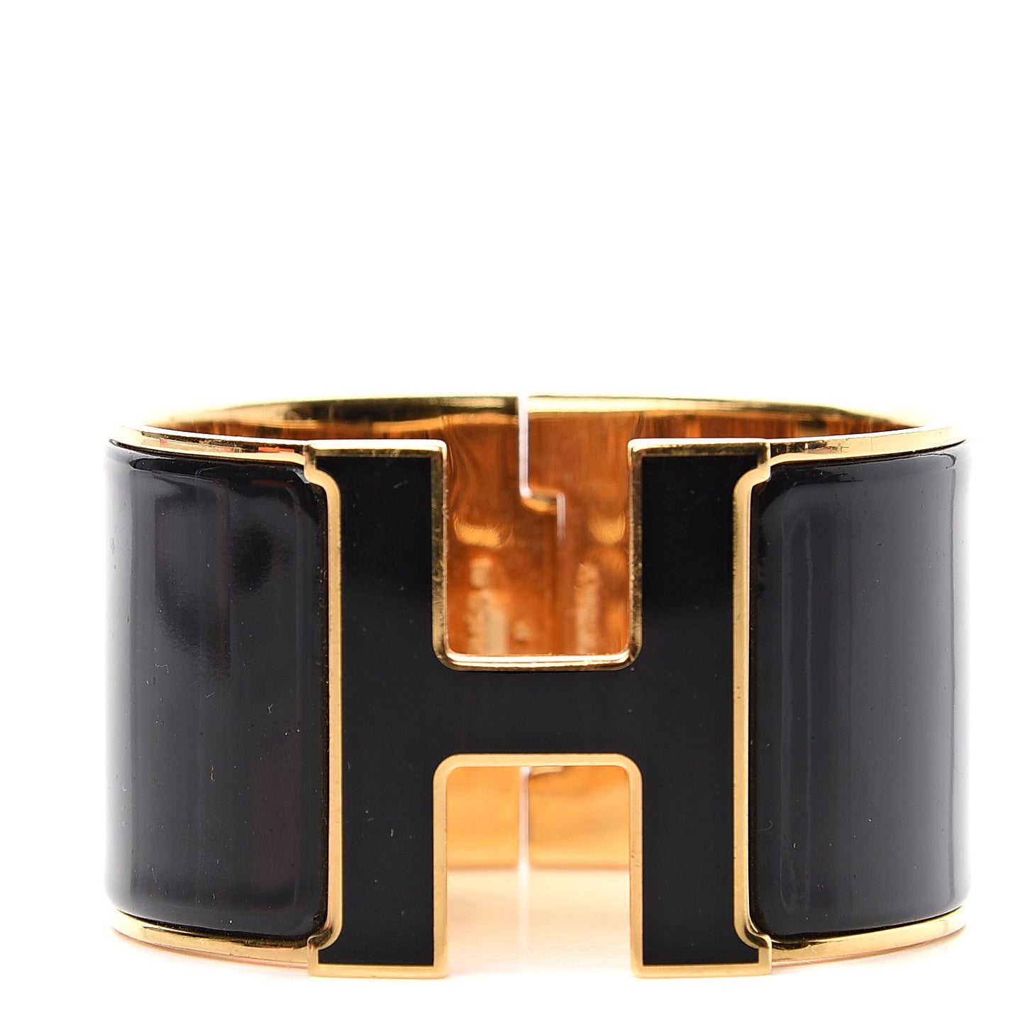 Enamel Extra Wide Clic Clac H Bracelet PM Black