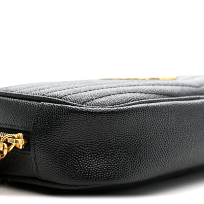 Saint Laurent Grain De Poudre Matelasse Monogram Mini Lou Camera Bag Black 9 of 11