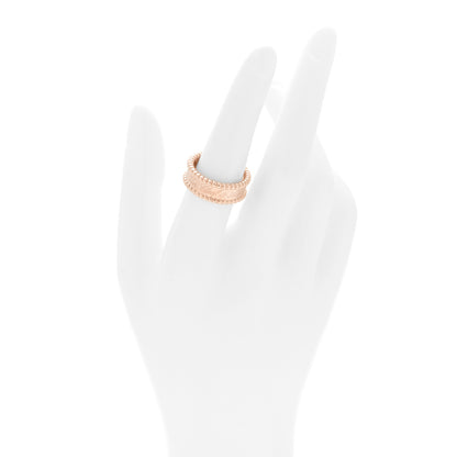 Van Cleef & Arpels 18K Rose Gold Perlee Signature Ring 54 6.75 2 of 5