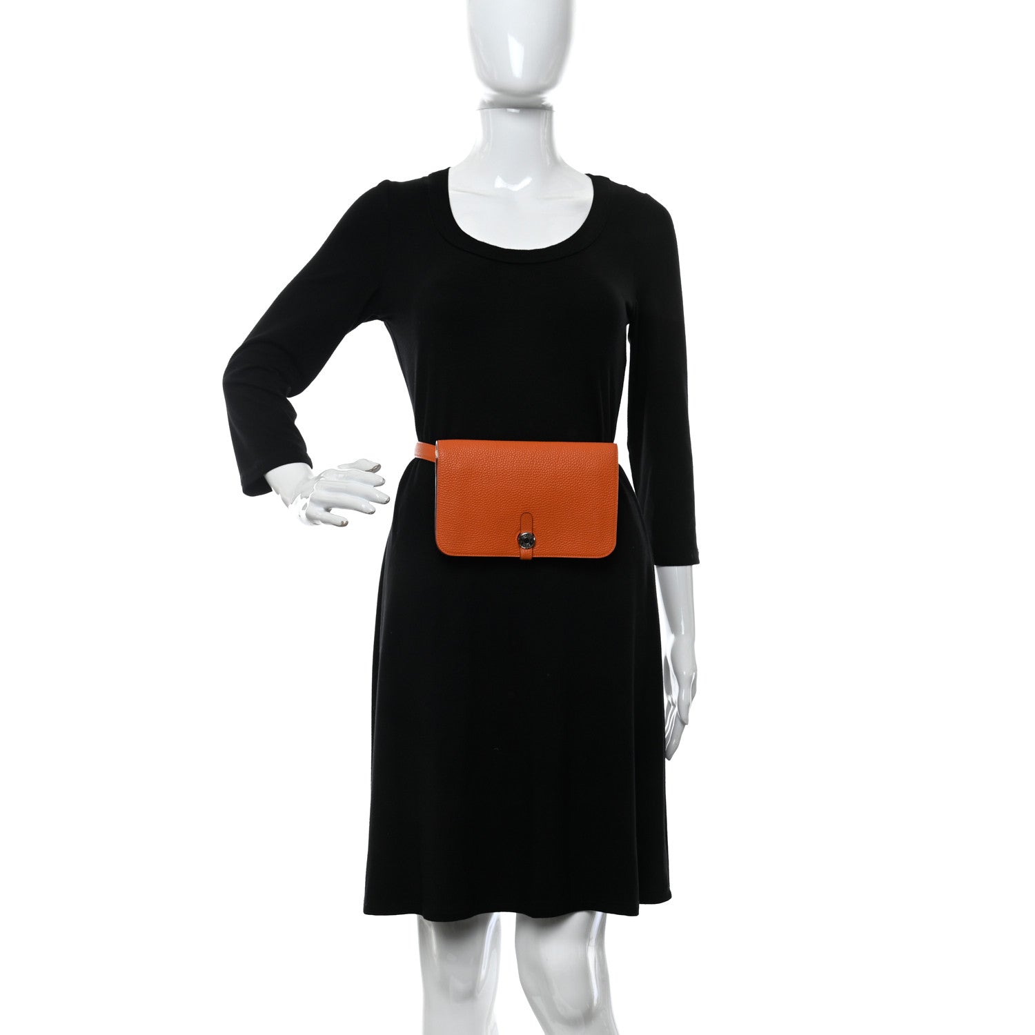 Hermes Togo Dogon Wallet Waist Pouch Orange 2 of 14