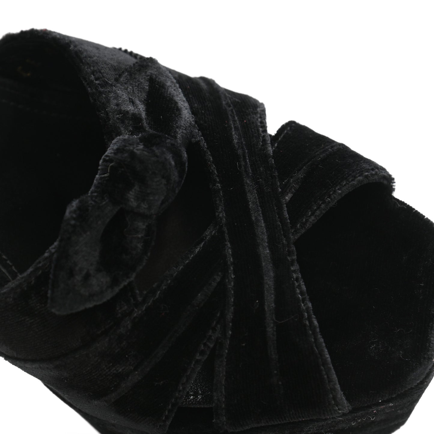Crushed Velvet Farrah Platform Sandals 36.5 Black