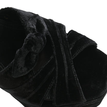 Saint Laurent Crushed Velvet Farrah Platform Sandals 36.5 Black 9 of 9