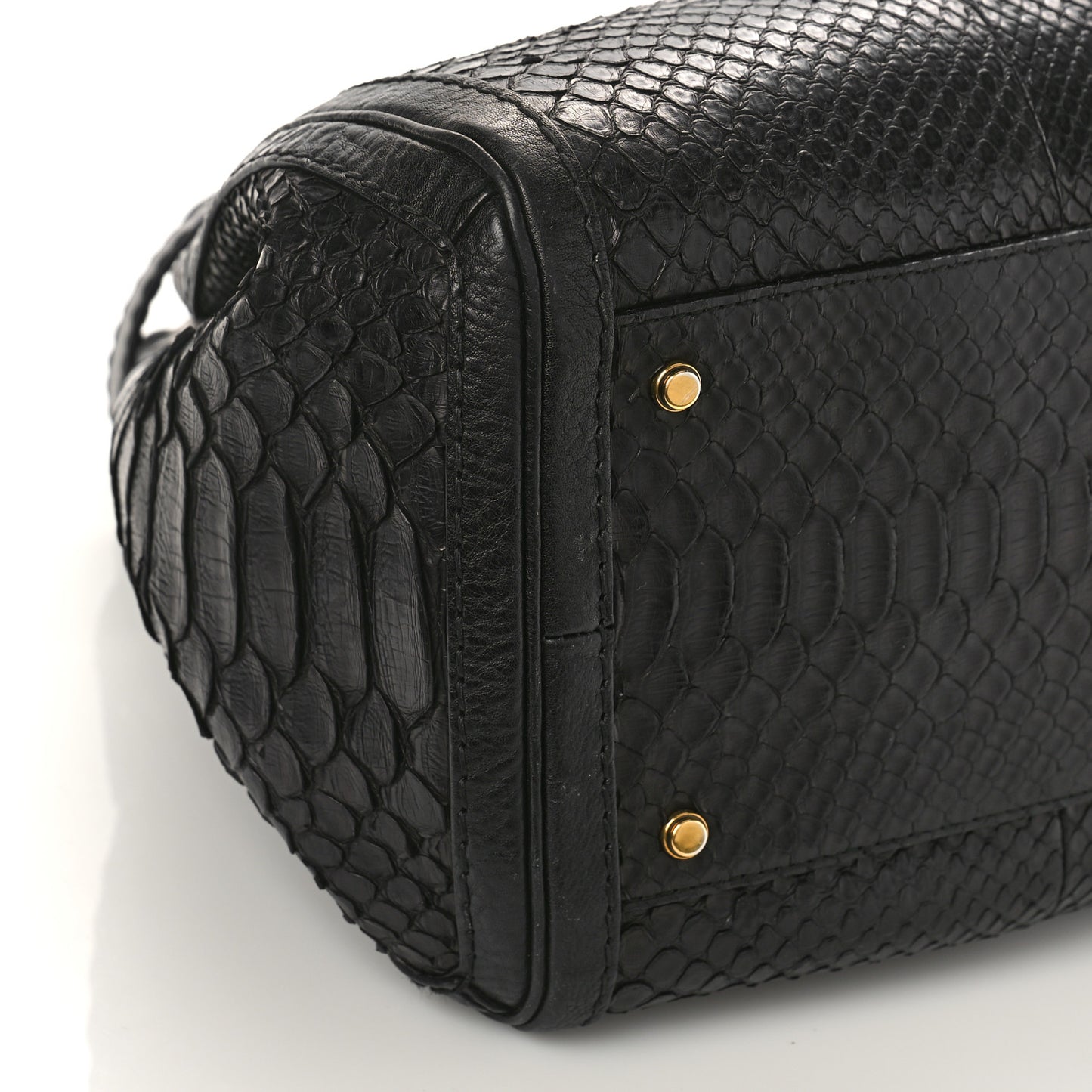 Snakeskin Large GG Running Tote Black