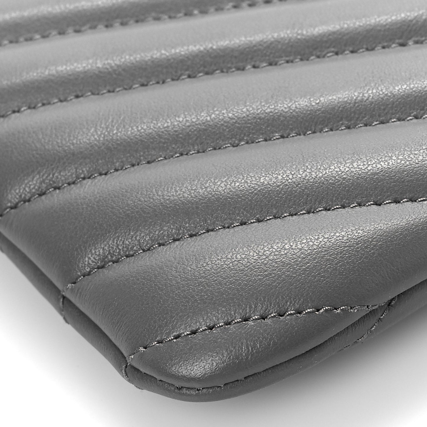 Calfskin Matelasse Chevron Monogram A5 Wristlet Earth