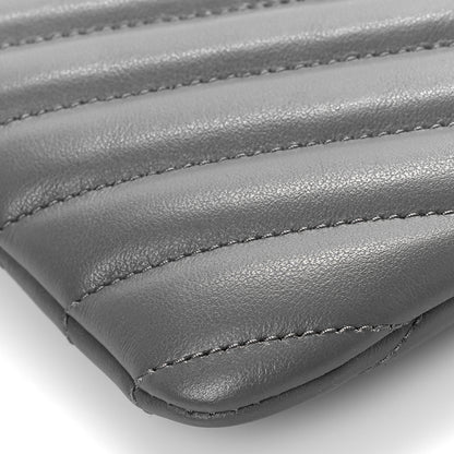 Saint Laurent Calfskin Matelasse Chevron Monogram A5 Wristlet Earth 7 of 9