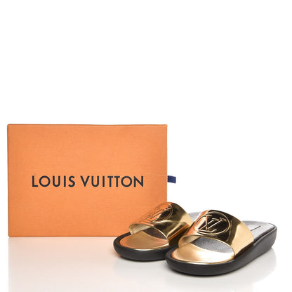 Louis Vuitton Calfskin Monogram Metallic Sunbath Slide Sandals 40 Gold 13 of 13