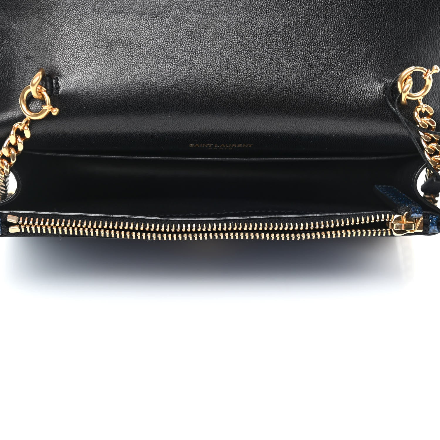 Saint Laurent Glitter Small Monogram Kate Tassel Satchel Cobalt 4 of 4