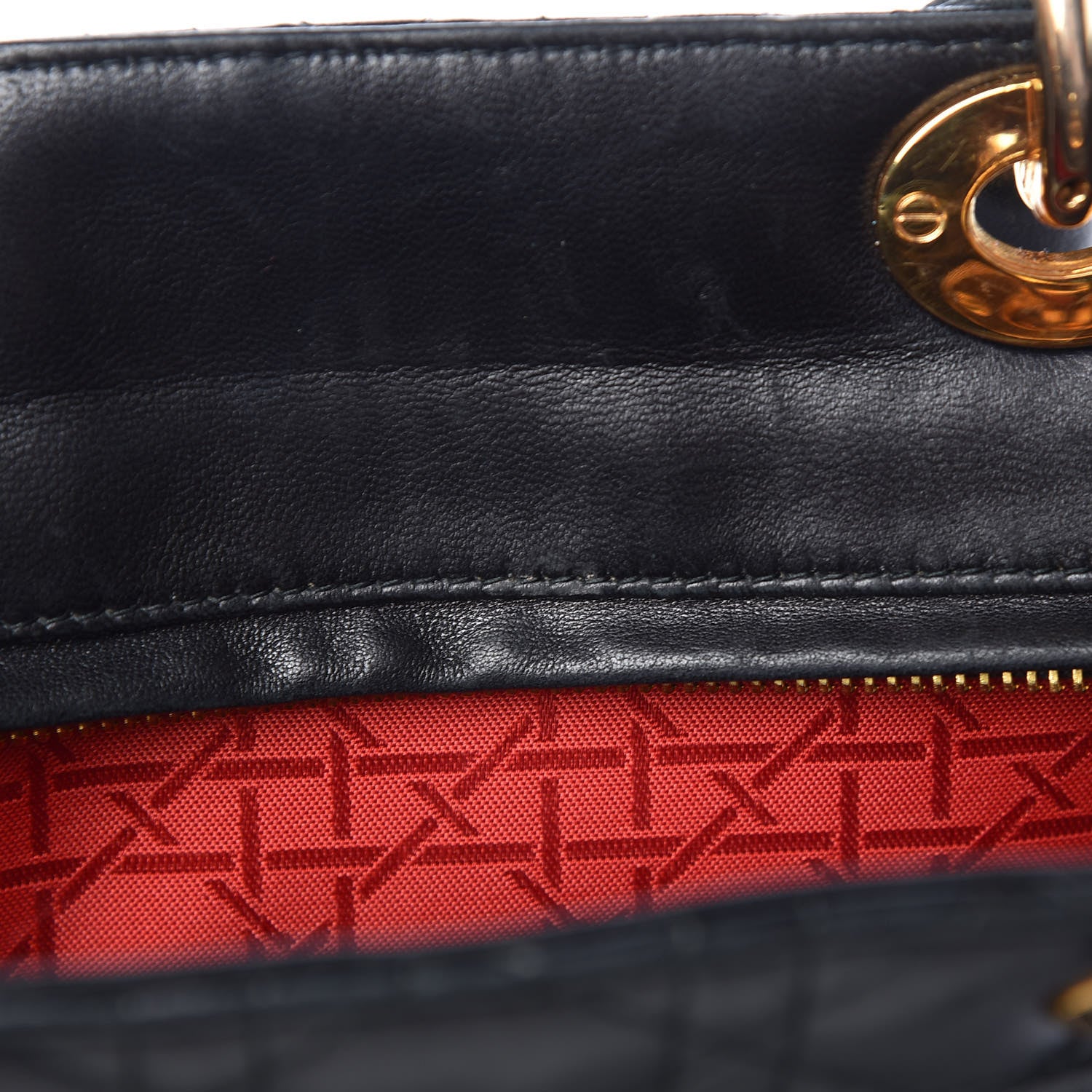 Christian Dior Lambskin Cannage Large Lady Dior Black 9 of 20
