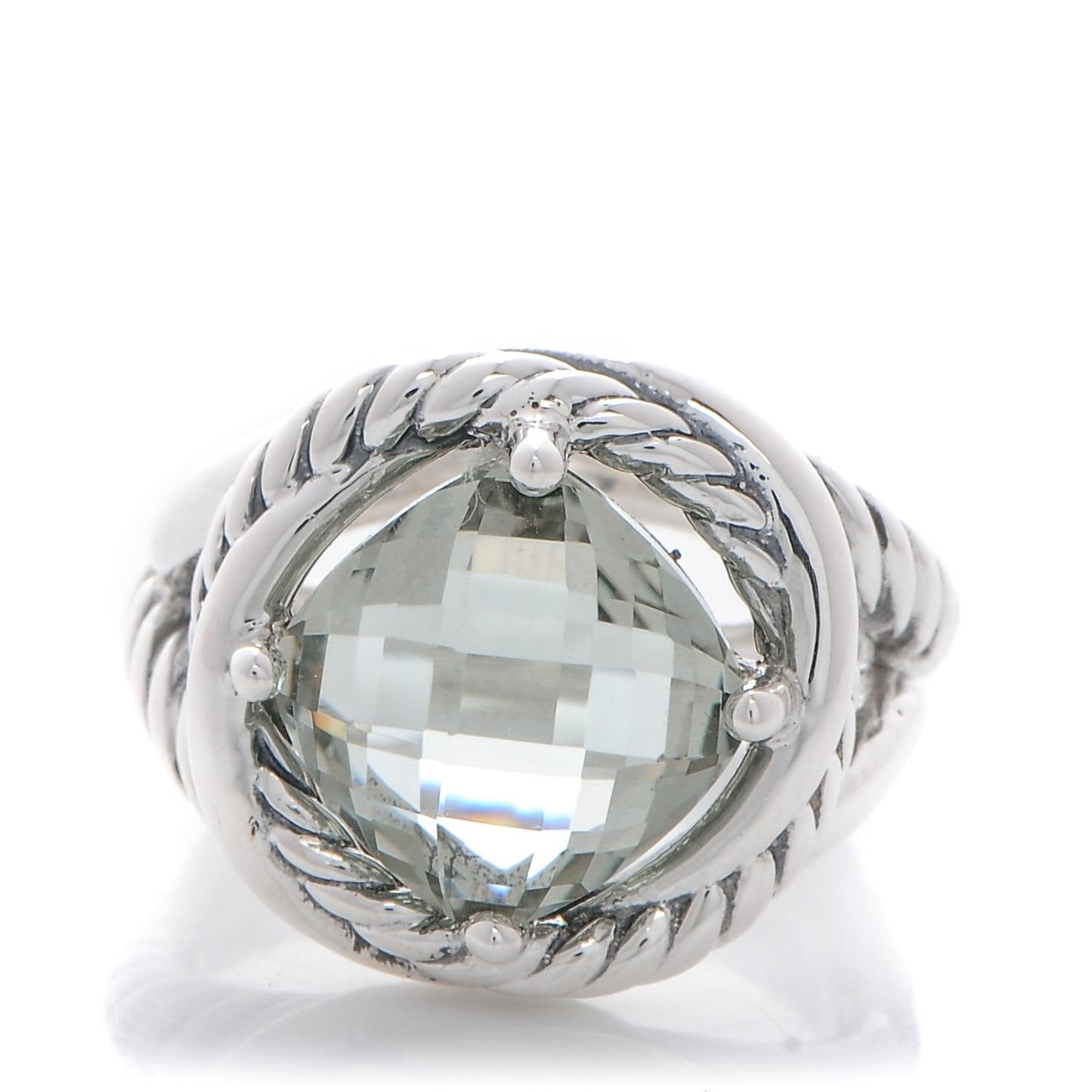 Sterling Silver Prasiolite 11mm Infinity Ring 54 7