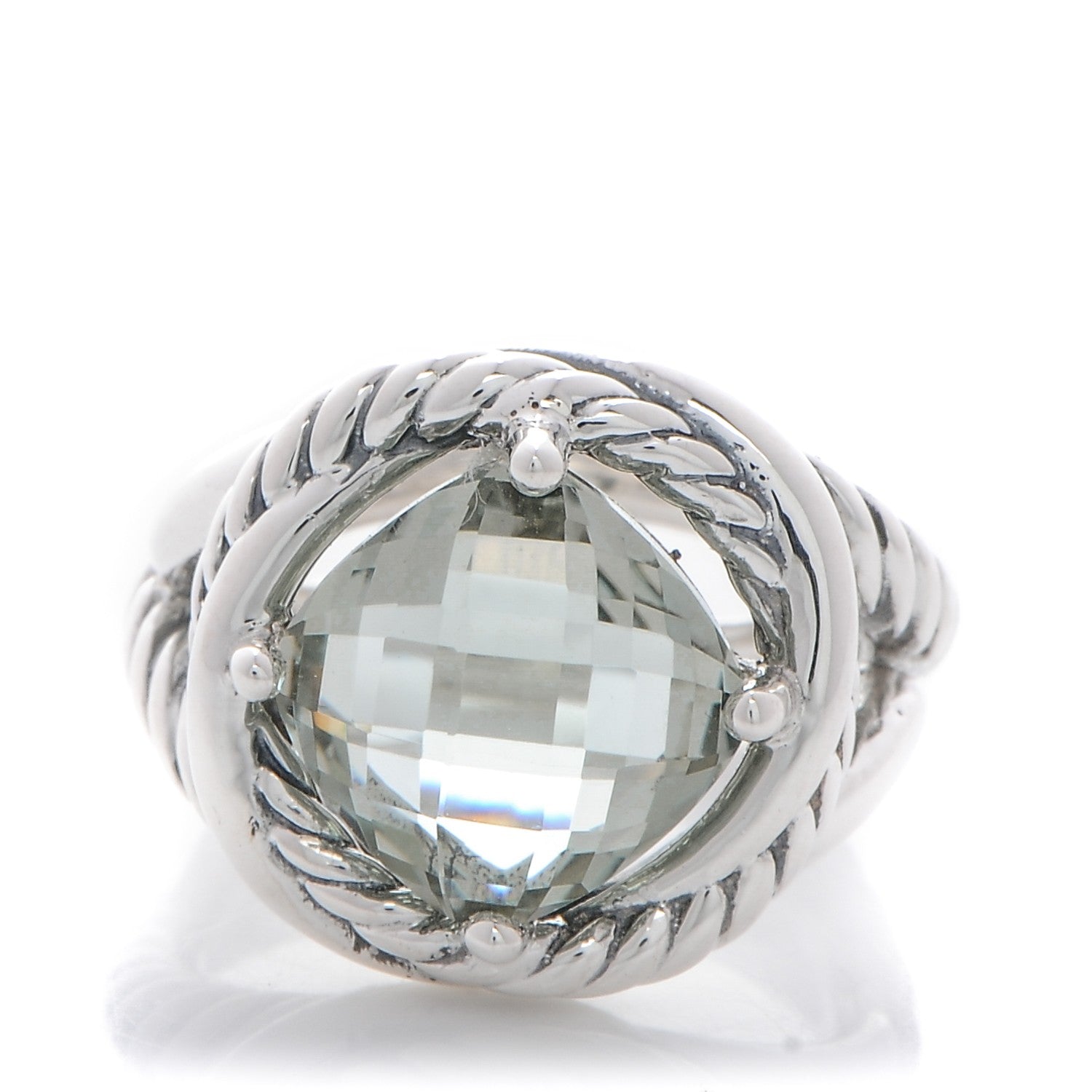 David Yurman Sterling Silver Prasiolite 11mm Infinity Ring 54 7 1 of 4