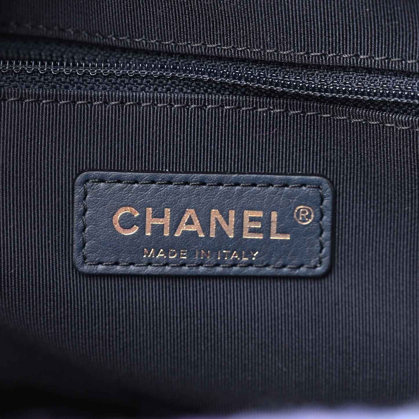 Wool Tweed CC Tote Purple Black Blue