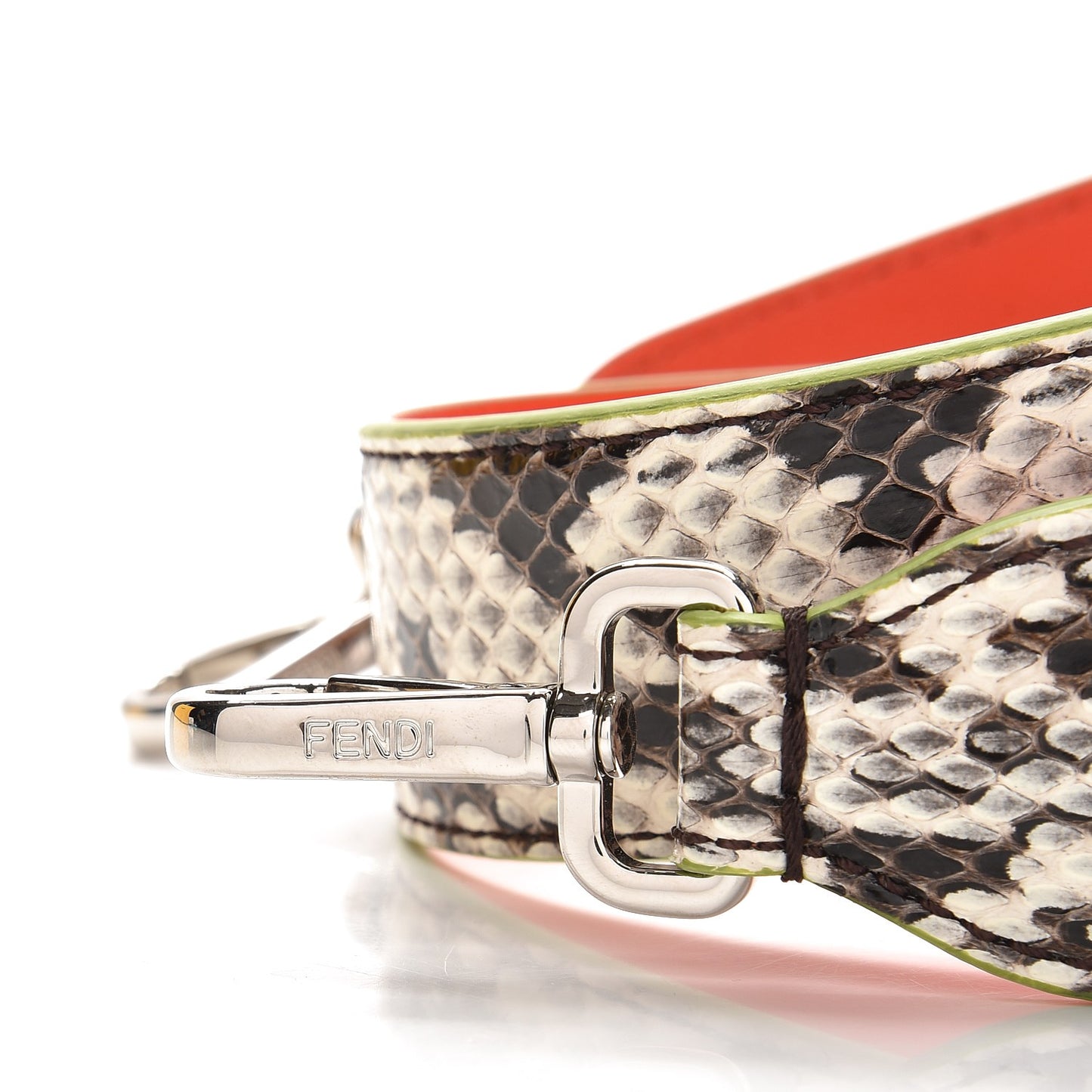 Shiny Python Vitello Dolce Strap You White Papavero
