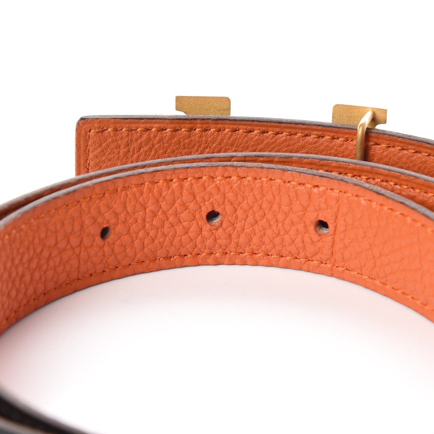 Box Taurillon Clemence 24mm Constance Belt 80 Orange Black