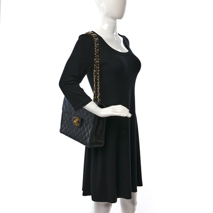 Chanel Lambskin Quilted XL Jumbo Single Flap Black 2 of 18