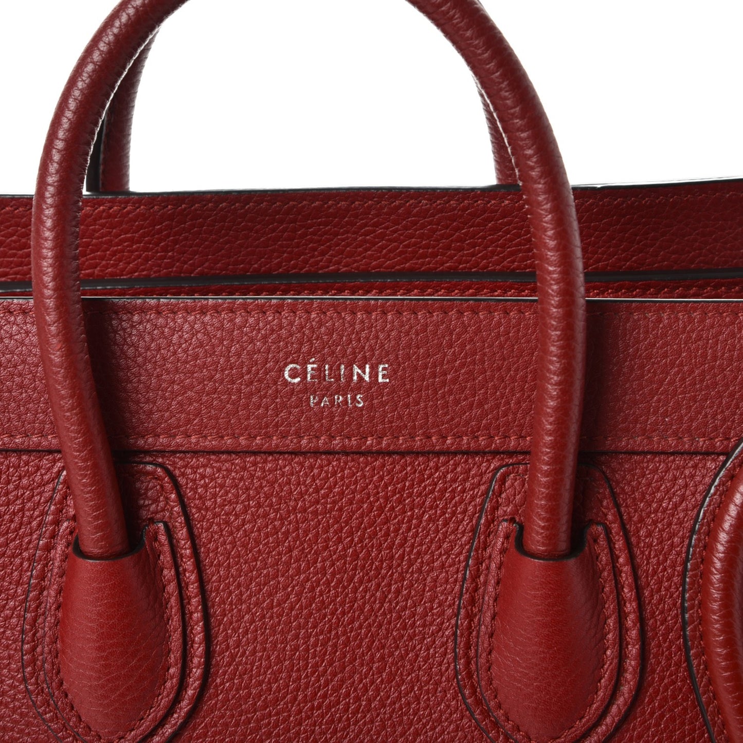 Drummed Calfskin Nano Luggage Merlot