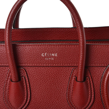 Celine Drummed Calfskin Nano Luggage Merlot 6 of 8