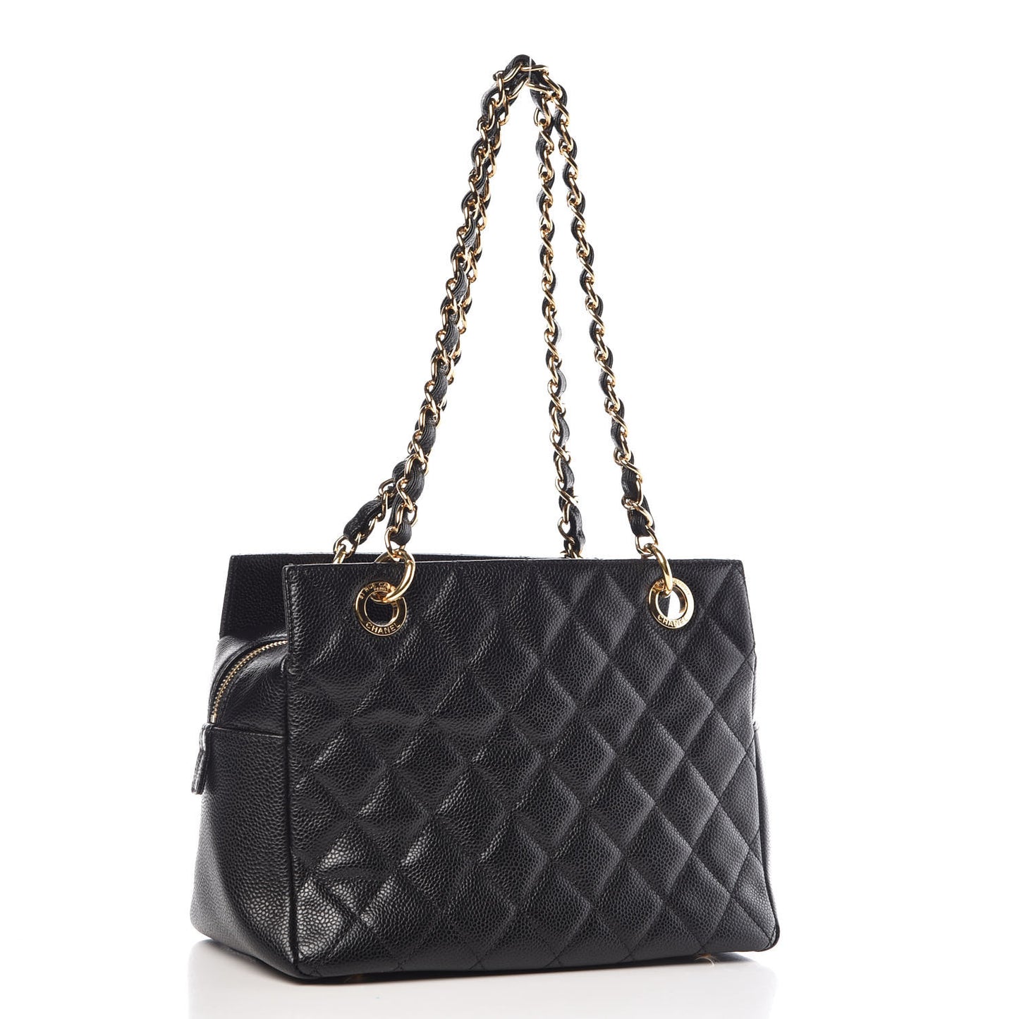 Caviar Quilted Petit Timeless Tote PTT Black