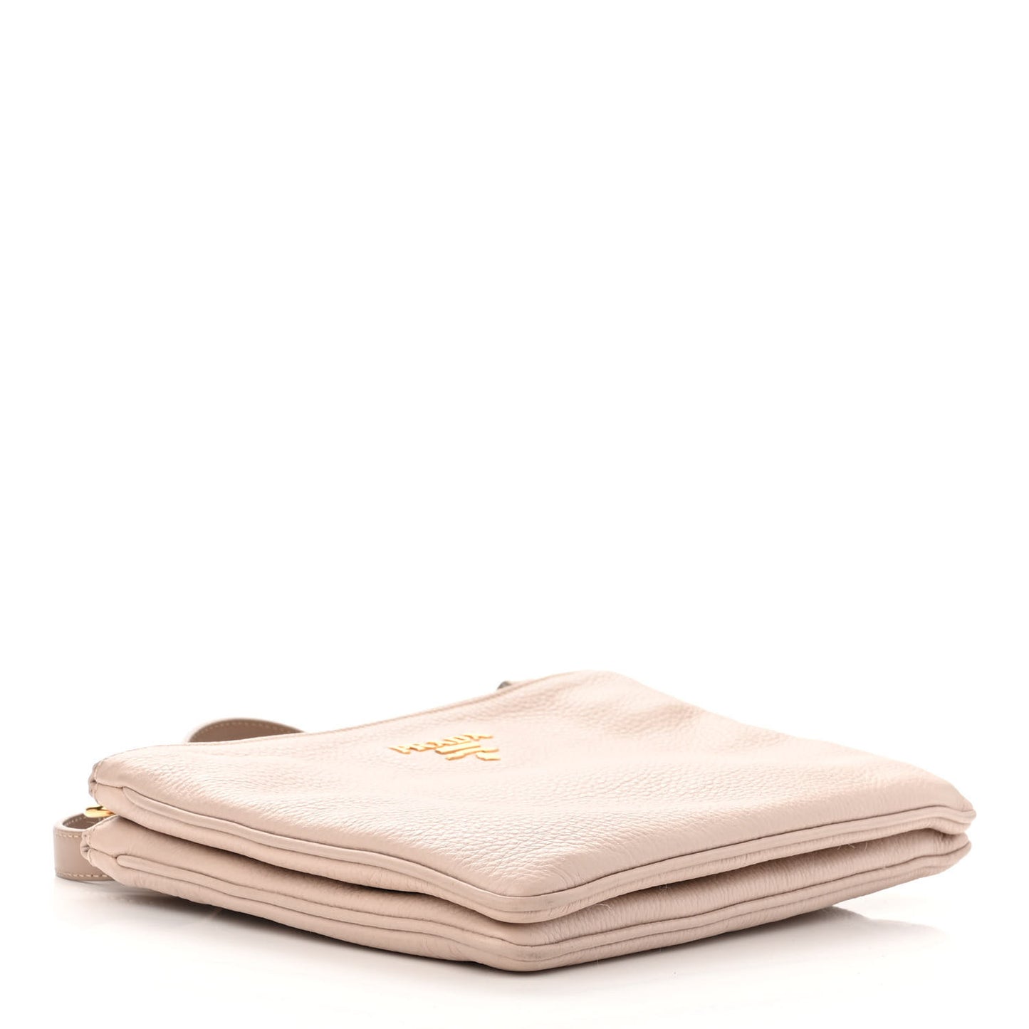 Vitello Phenix Double Zip Crossbody Bag Pink
