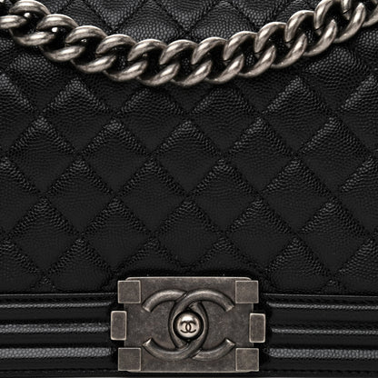 Chanel Caviar Quilted Medium Boy Flap Black 8 of 10