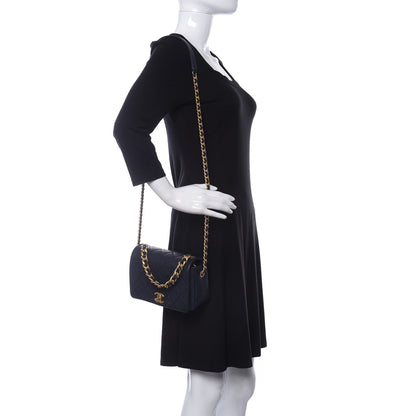 Chanel Caviar Quilted Small Fashion Therapy Flap Bag Navy Blue 2 of 11