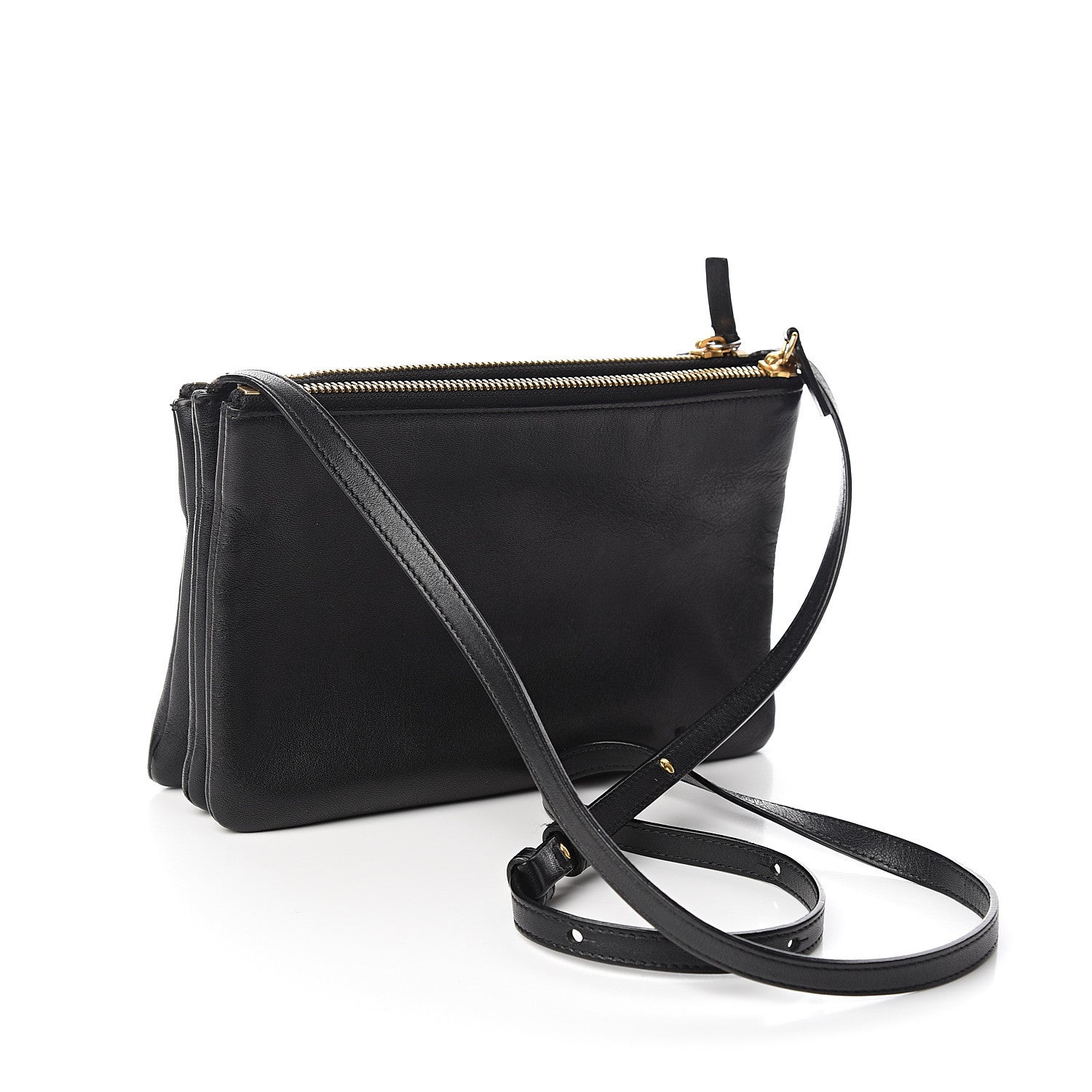 Celine Lambskin Small Trio Crossbody Bag Black 2 of 13