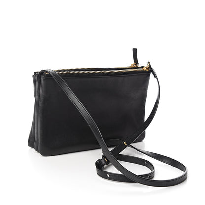 Celine Lambskin Small Trio Crossbody Bag Black 2 of 13