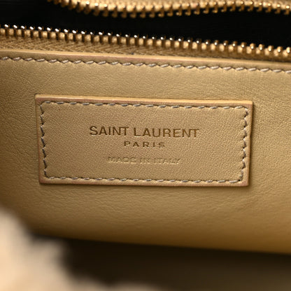 Saint Laurent Calfskin Shearling Monogram Medium Niki Chain Satchel Natural Beige 6 of 9