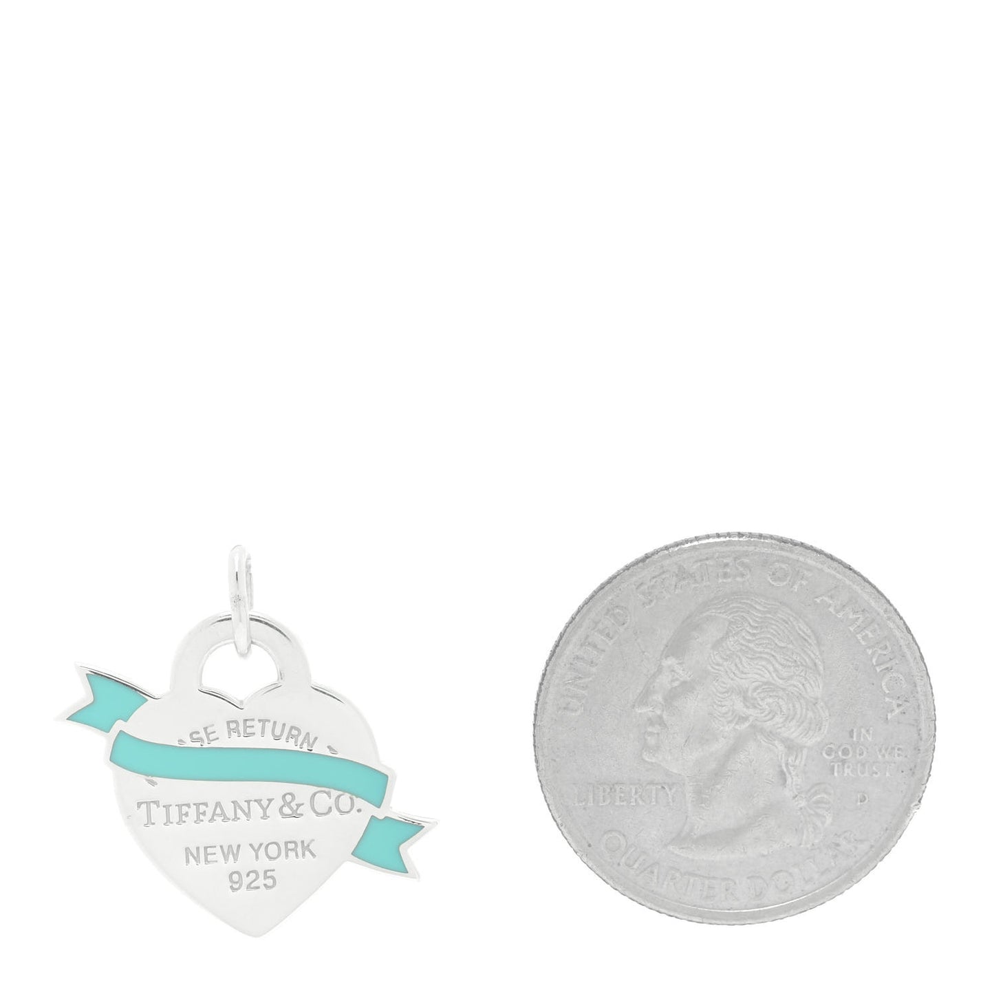Sterling Silver Enamel Return To Tiffany Heart Ribbon Charm Blue