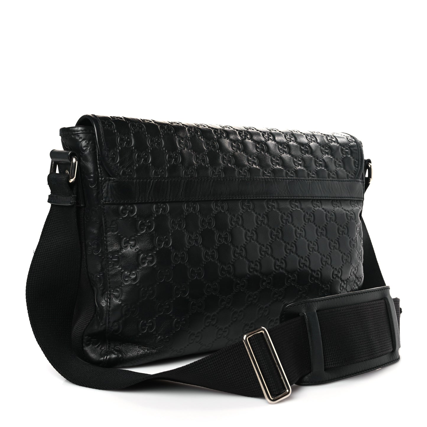 Rubber Guccissima Medium Messenger Bag Black