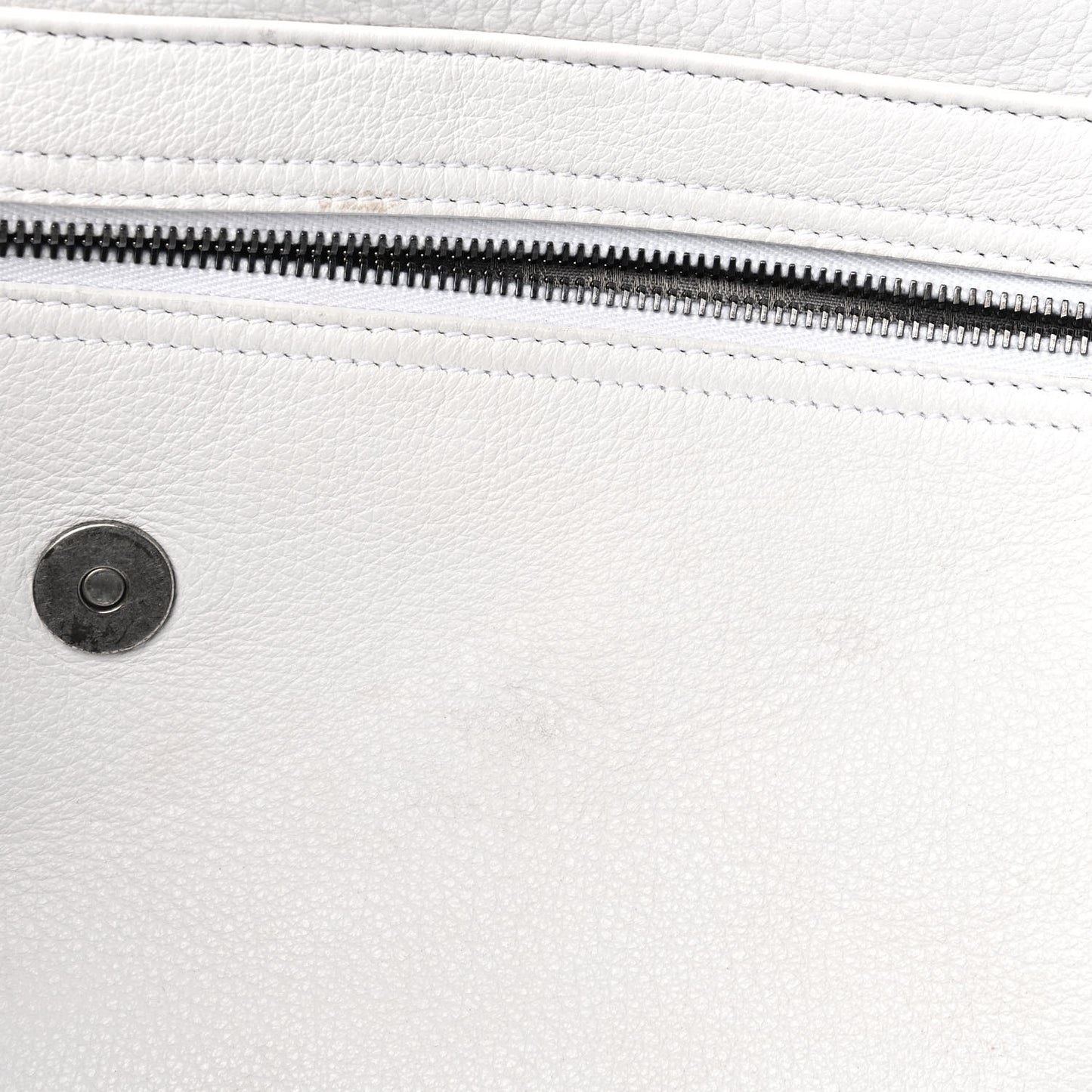 Calfskin Whipstitch Gaucho Double Saddle Bag White
