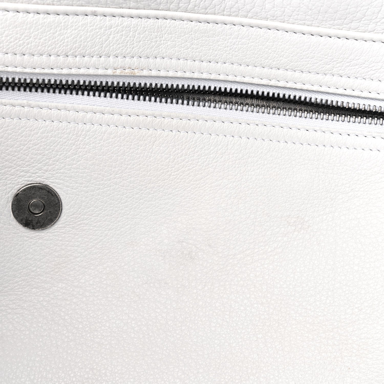 Christian Dior Calfskin Whipstitch Gaucho Double Saddle Bag White 5 of 16