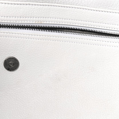 Christian Dior Calfskin Whipstitch Gaucho Double Saddle Bag White 5 of 16