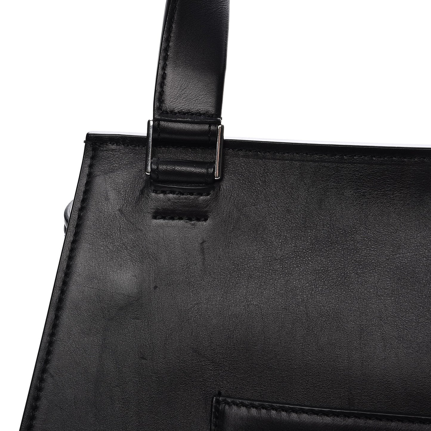 Calfskin Medium Bi-Color Edge Shoulder Bag Almond