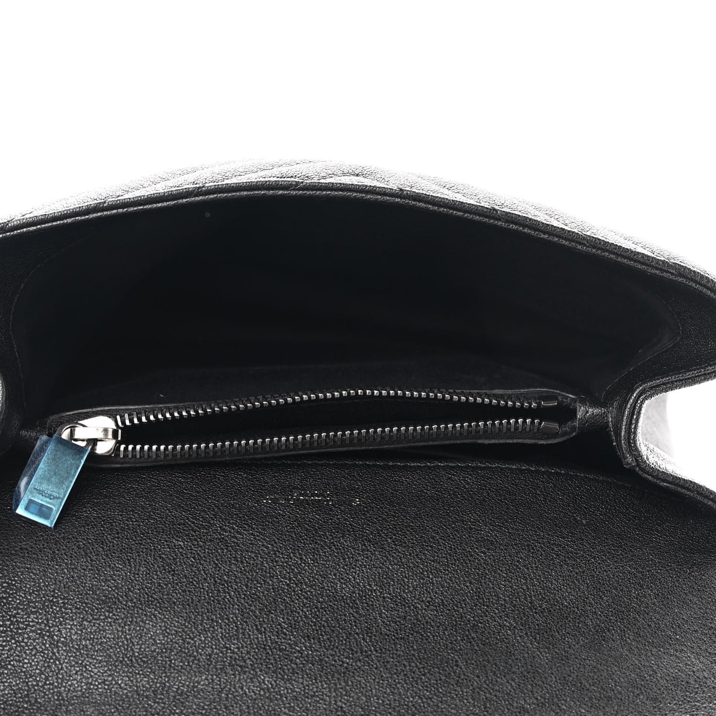 Sheepskin Matelasse Chevron Monogram Medium College Bag Black