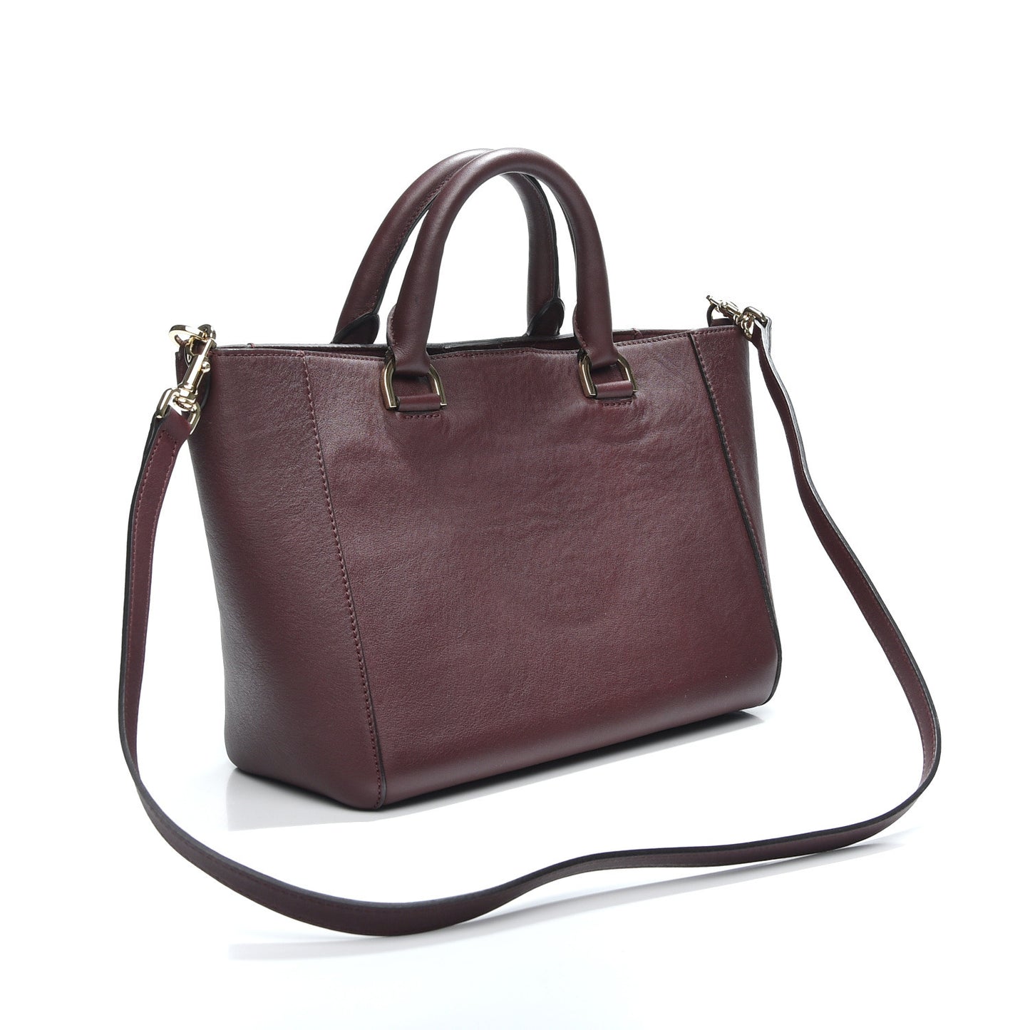 Silky Calfskin Snakeskin Small Willow Tote Oxblood