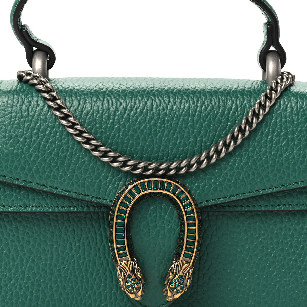 Gucci Dollar Calfskin Crystal Mini Dionysus Top Handle Bag Emerald 8 of 10