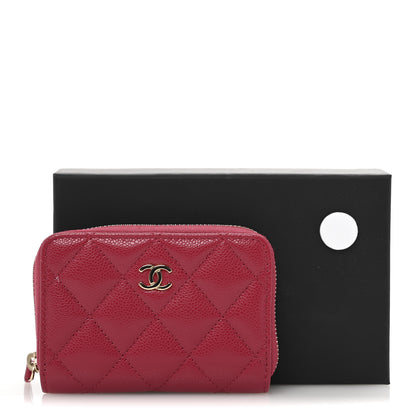 Chanel Caviar Quilted Zip Coin Purse Fuchsia 9 of 9