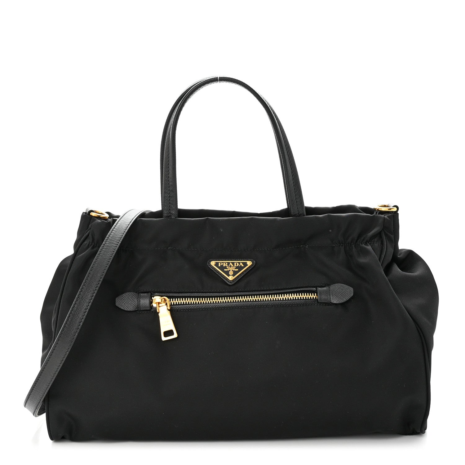 Prada Tessuto Nylon Saffiano Shopping Tote Black 1 of 9