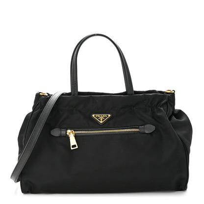 Prada Tessuto Nylon Saffiano Shopping Tote Black 1 of 9