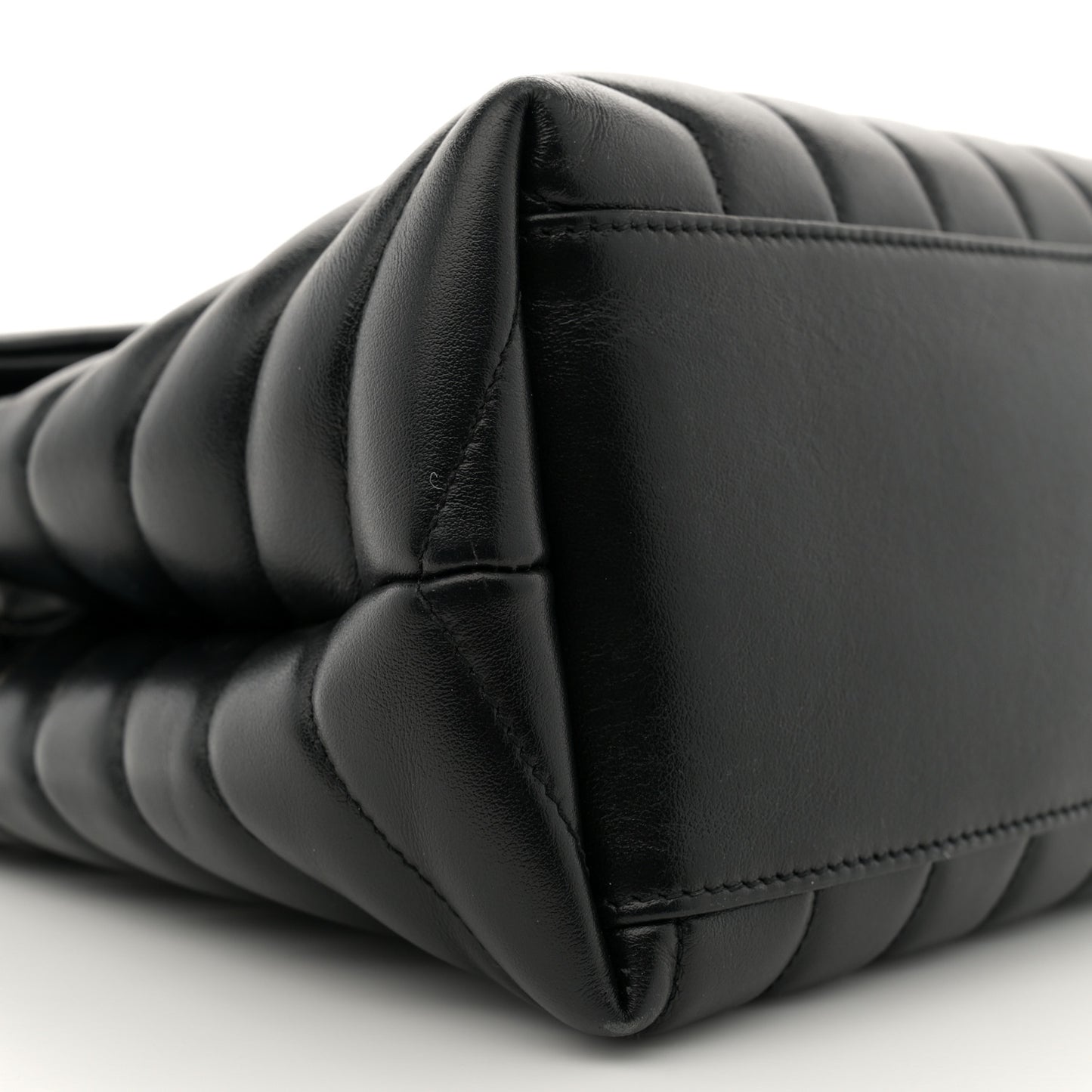 Calfskin Y Quilted Monogram Medium Loulou Chain Satchel Black
