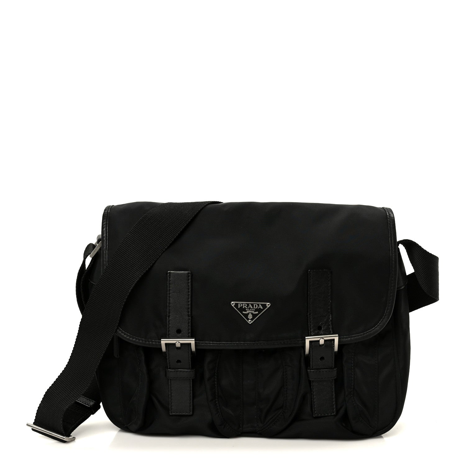 Prada Tessuto Nylon Messenger Bag Black 1869414 – FASHIONPHILE