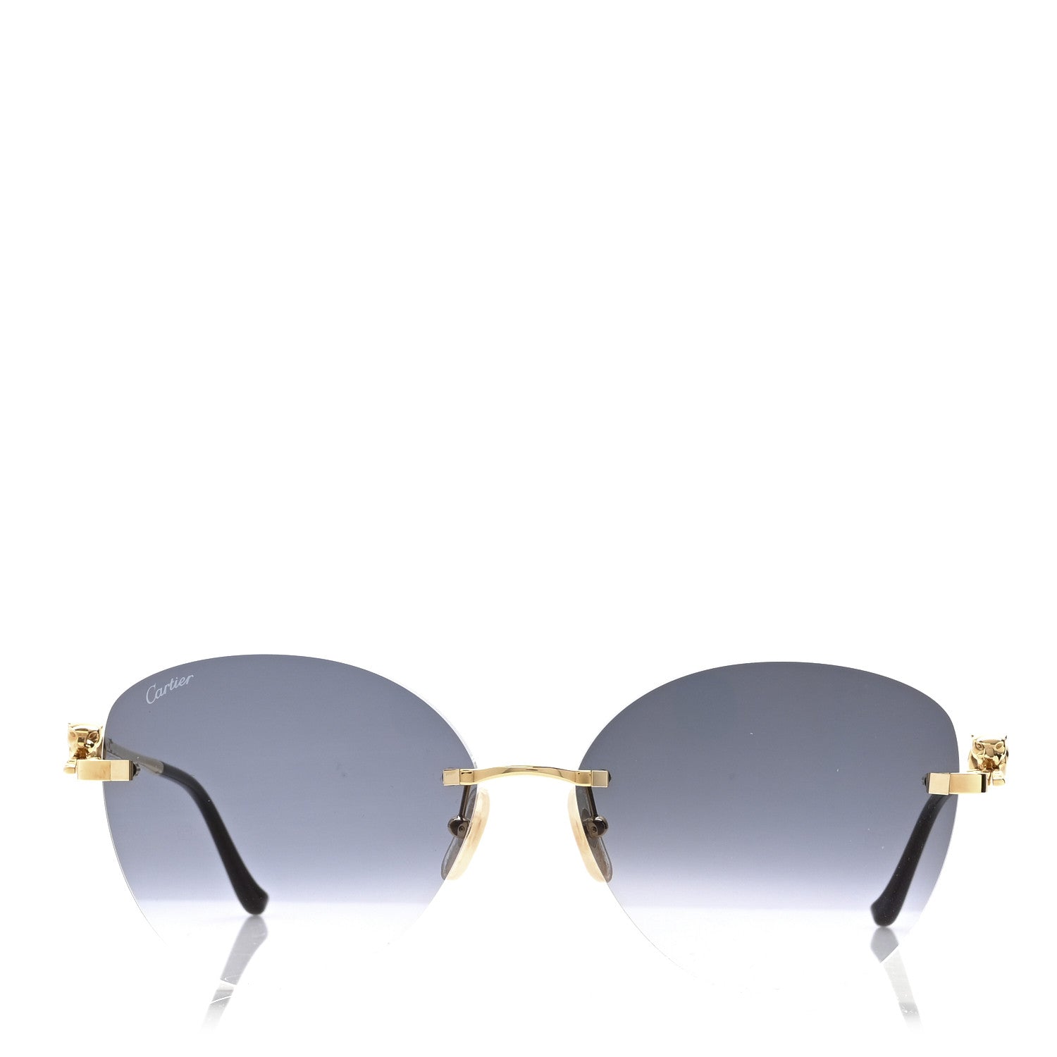 Cartier Panthere De Cartier Rimless Sunglasses CT0269S Gold Black 3 of 7