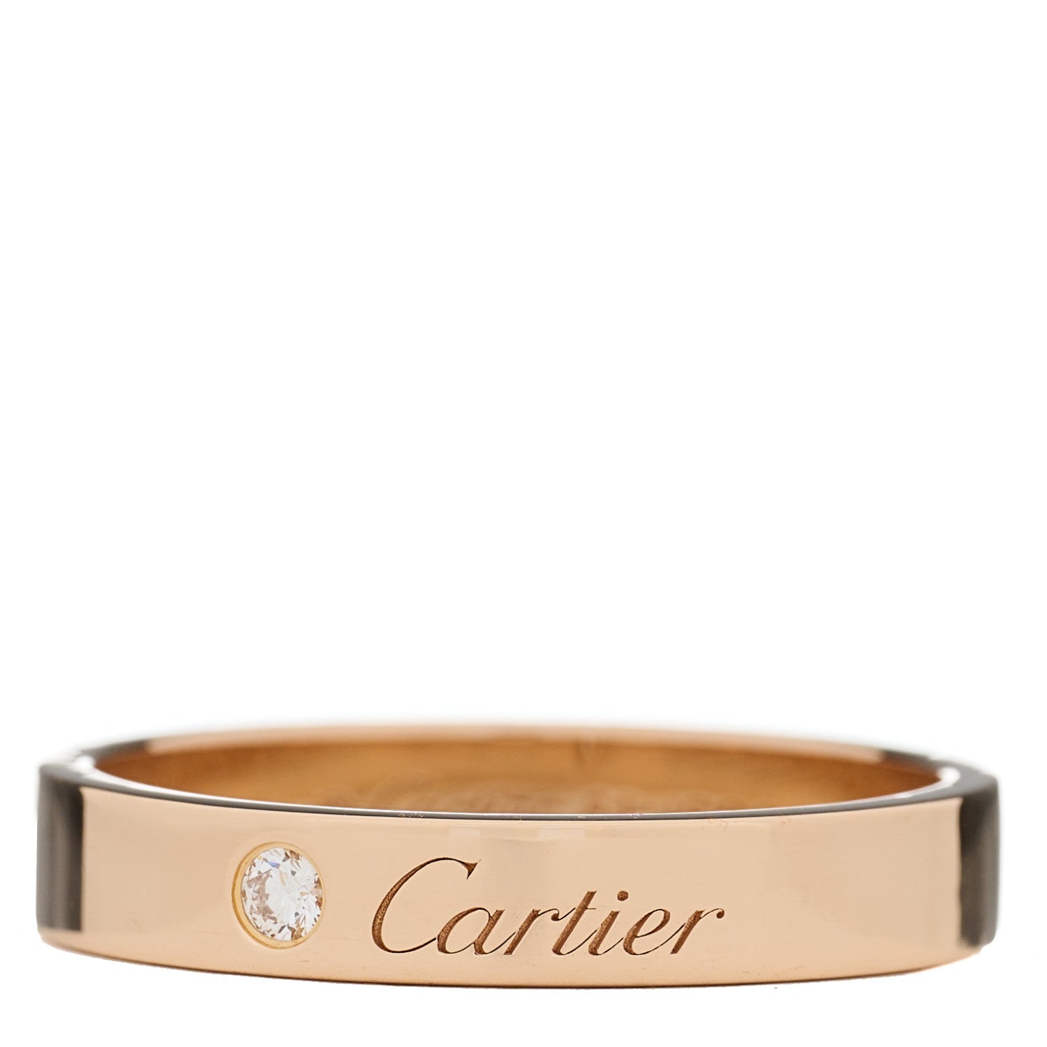 Cartier 18K Pink Gold Diamond 4mm C De Cartier Wedding Band Ring 61 9.75 1 of 5