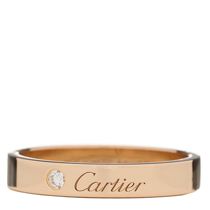 Cartier 18K Pink Gold Diamond 4mm C De Cartier Wedding Band Ring 61 9.75 1 of 5